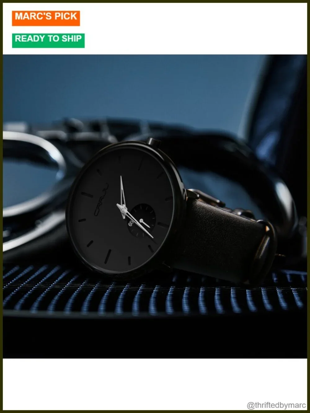 Ultra-Thin Minimalist Waterproof Analog Quartz Leather Strap Wrist Watch